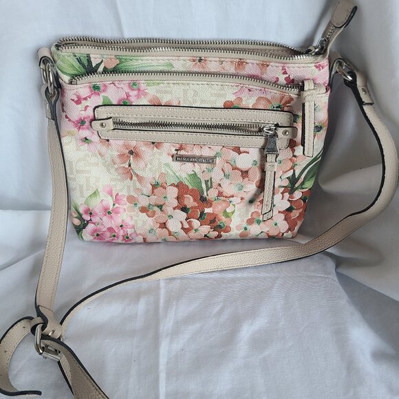 Dana Buchman 3 Tier Zipper Floral Crossbody Bag - Picture 1 of 7